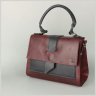 Жіноча сумка із вінтажної шкіри бордово-синього кольору із клапаном BlankNote Ester 78985 - 2