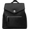 Женский черный рюкзак из фактурной кожи высокого качества с фиксацией на клапан Issa Hara (27098) - 1