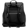 Жіночий чорний рюкзак з фактурної шкіри високої якості з фіксацією на клапан Issa Hara (27098) - 2