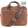 Чоловіча сумка для ноутбука з натуральної шкіри з ефектом старіння у коричневому кольорі Visconti Hugo 69085 - 1