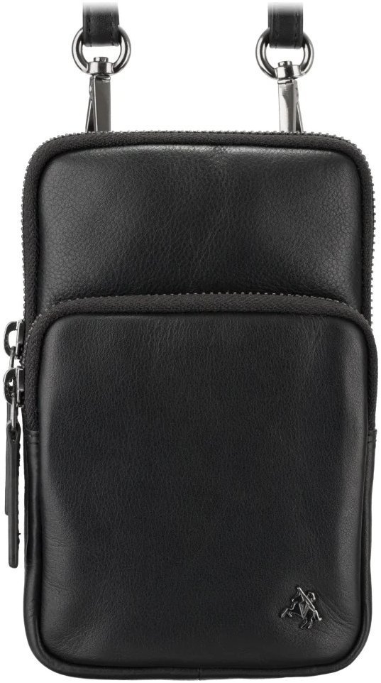 Маленькая мужская кожаная сумка для телефона с ремешком на плечо Visconti 69285