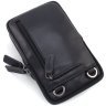 Маленькая мужская кожаная сумка для телефона с ремешком на плечо Visconti 69285 - 2