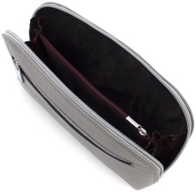 Серая женская косметичка среднего размера из натуральной кожи KARYA 69785 