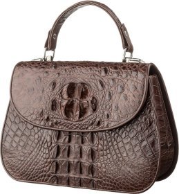 Женская сумка из натуральной кожи крокодила коричневого цвета CROCODILE LEATHER (024-18619)