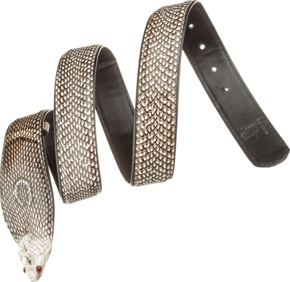 Универсальный ремень из натуральной кожи кобры SNAKE LEATHER (024-18595) modnotak фото №3