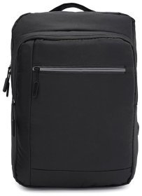Місткий чоловічий рюкзак із чорного текстилю з відсіком під ноутбук Monsen 71586