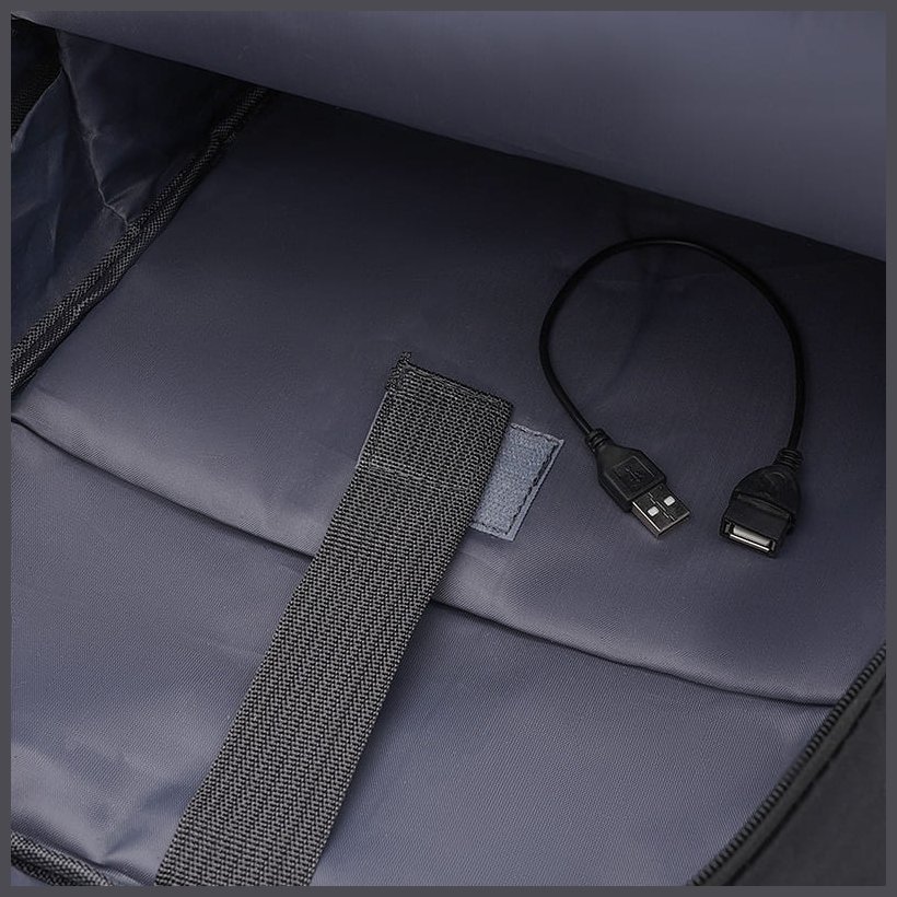 Вместительный мужской рюкзак из черного текстиля с отсеком под ноутбук Monsen 71586