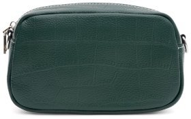 Зелена жіноча сумка-кроссбоді з натуральної шкіри під крокодила Keizer 71686