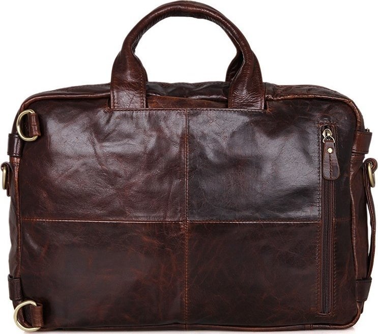 Городская сумка - рюкзак из натуральной кожи коричневого цвета VINTAGE STYLE (14590)