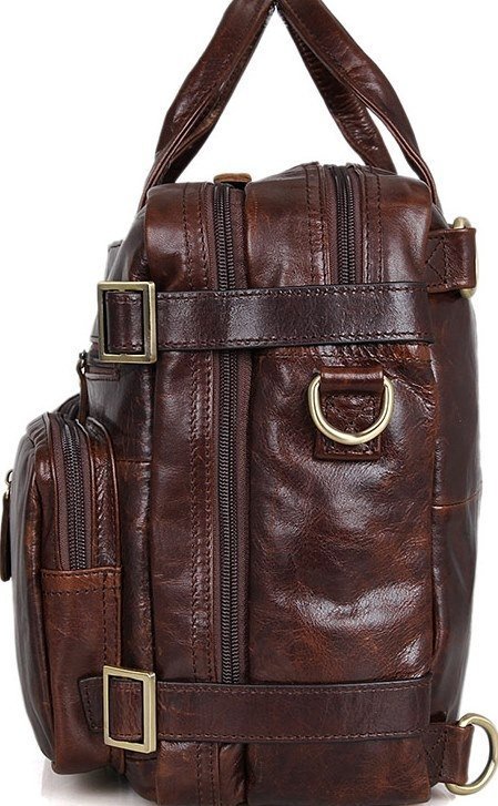 Міська сумка - рюкзак з натуральної шкіри коричневого кольору VINTAGE STYLE (14590)