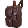 Міська сумка - рюкзак з натуральної шкіри коричневого кольору VINTAGE STYLE (14590) - 6