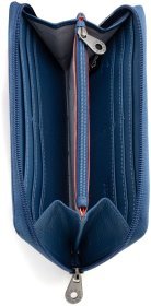 Шкіряний жіночий гаманець на блискавці синього кольору британського виробника Yoshi - Baxter Petrol Blue 91786