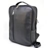 Кожаный мужской черный рюкзак из фактурной кожи на два отдела TARWA (19803) - 1