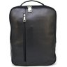 Кожаный мужской черный рюкзак из фактурной кожи на два отдела TARWA (19803) - 3