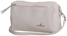 Женская сумка кросс боди из кожи флотар бежевого цвета Vip Collection 102386