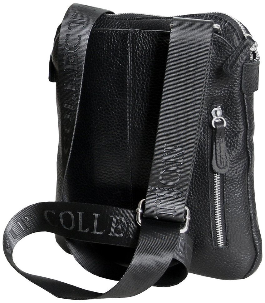 Чоловіча шкіряна сумка планшет на 1 відділення через плече Vip Collection 102486 чорного кольору фото №3 Чоловіча шкіряна сумка планшет на 1 відділення через плече Vip Collection 102486 чорного кольору modnotak фото №3