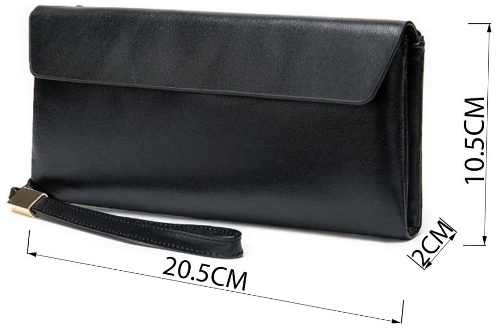 Класичний гаманець-клатч з шкіряним ремінцем VINTAGE STYLE (14904)