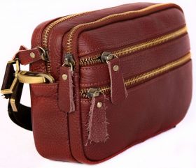 Коричневая мужская кожаная сумка для личных вещей Leather Bag Collection (0-0045)