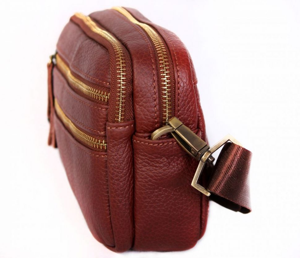 Коричнева чоловіча шкіряна сумка для особистих речей Leather Bag Collection (0-0045)