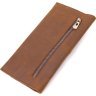 Тонкий чоловічий гаманець з vintage шкіри коричневого кольору Vintage (2421296) - 2