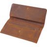Тонкий чоловічий гаманець з vintage шкіри коричневого кольору Vintage (2421296) - 3