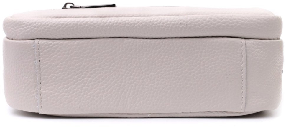 Женская компактная сумка с накладным карманом из кожи Vintage 22642 Белая modnotak фото №6