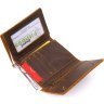 Матовый кошелек тройного сложения из натуральной коричневой кожи Vintage (2420439) - 3