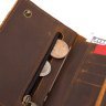 Матовий гаманець потрійного додавання з натуральної коричневої шкіри Vintage (2420439) - 4