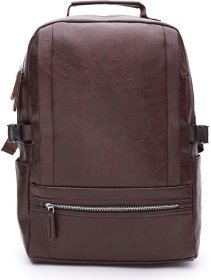 Вместительный темно-коричневый мужской рюкзак из эко-кожи Monsen (22141)