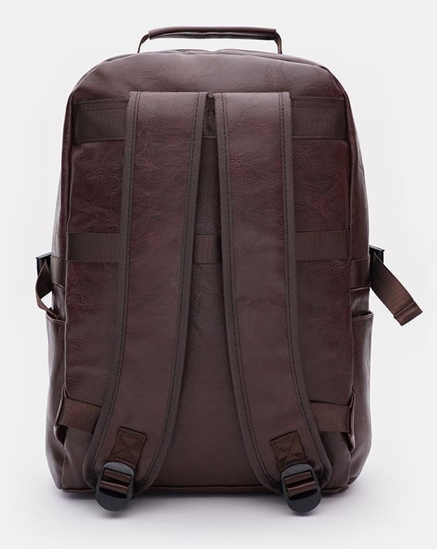Вместительный темно-коричневый мужской рюкзак из эко-кожи Monsen (22141)