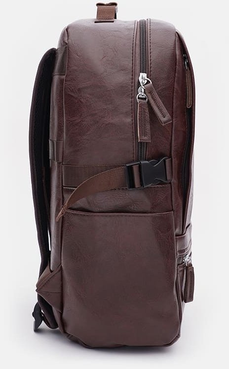 Місткий темно-коричневий чоловічий рюкзак з еко-шкіри Monsen (22141)