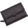 Чорний гаманець потрійного складання з фактурного шкіри Tony Bellucci (10595) - 5