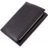Чорний гаманець потрійного складання з фактурного шкіри Tony Bellucci (10595) - 4