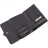 Чорний гаманець потрійного складання з фактурного шкіри Tony Bellucci (10595) - 6