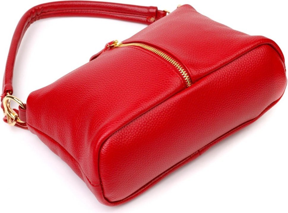 Жіноча червона сумка з натуральної шкіри з однією лямкою Vintage (2422136)