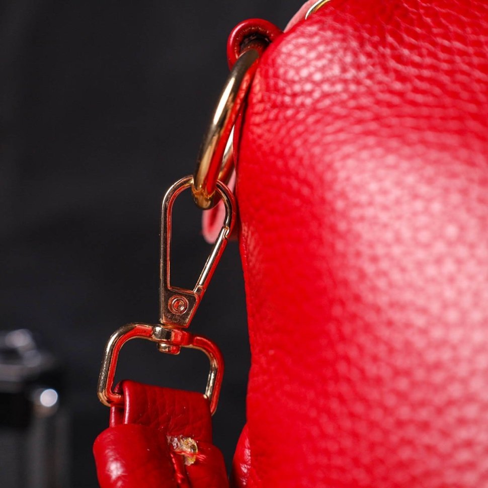 Женская красная сумка из натуральной кожи с одной лямкой Vintage (2422136)