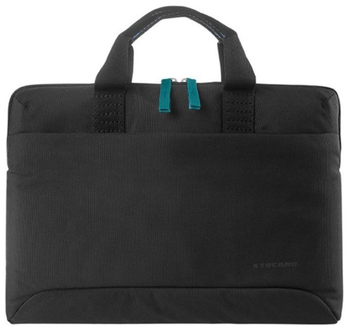 Стильная сумка из качественного текстиля с отделением для ноутбука до 14" с плечовым ремнем Tucano Smilza черного цвета 103486 modnotak фото №1