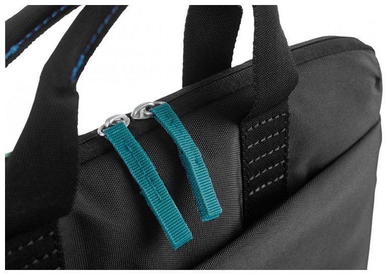 Стильная сумка из качественного текстиля с отделением для ноутбука до 14" с плечовым ремнем Tucano Smilza черного цвета 103486 modnotak фото №4