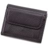 Маленький чорний жіночий гаманець з натуральної шкіри ST Leather (17488) - 3