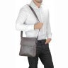 Темно-коричневая кожаная мужская сумка на плечо с клапаном на магните Tiding Bag (15828) фото №2 Темно-коричневая кожаная мужская сумка на плечо с клапаном на магните Tiding Bag (15828) modnotak фото - 2