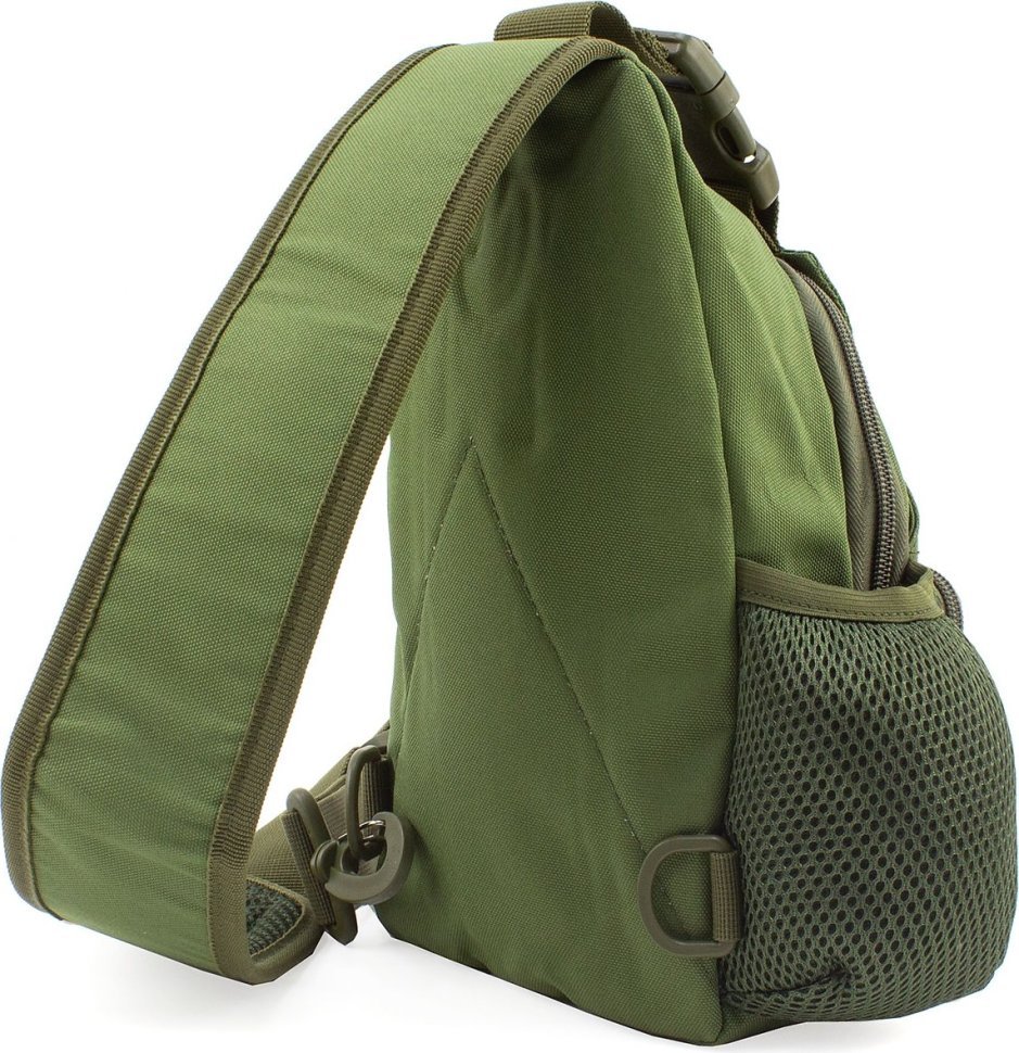 Військова тактична текстильна сумка оливкового кольору з однією лямкою - MILITARY SRYLE (21971)