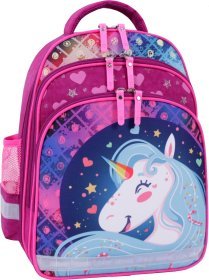 Шкільний рюкзак для дівчаток малинового кольору з єдинорогом Bagland (53686)
