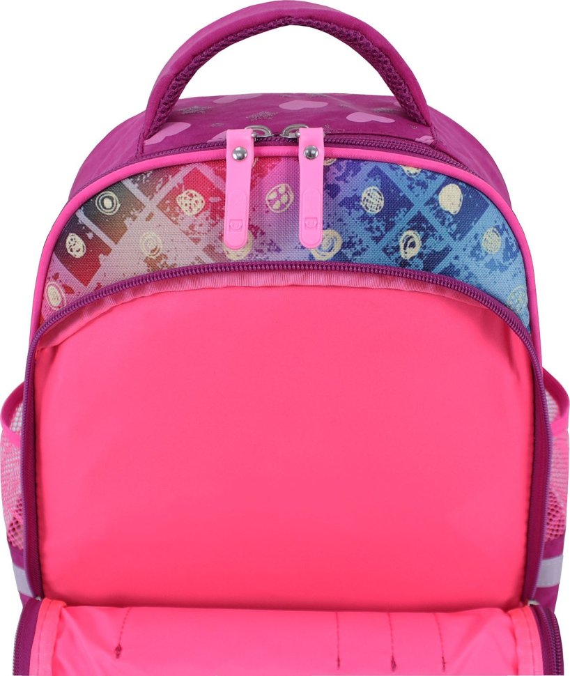 Школьный рюкзак для девочек малинового цвета с единорогом Bagland (53686)