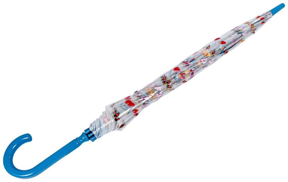 Зонт-трость женский Fulton Birdcage-2 L042 English Garden (механика, прозрачный с принтом цветков и бабочек) 93886 modnotak фото №4