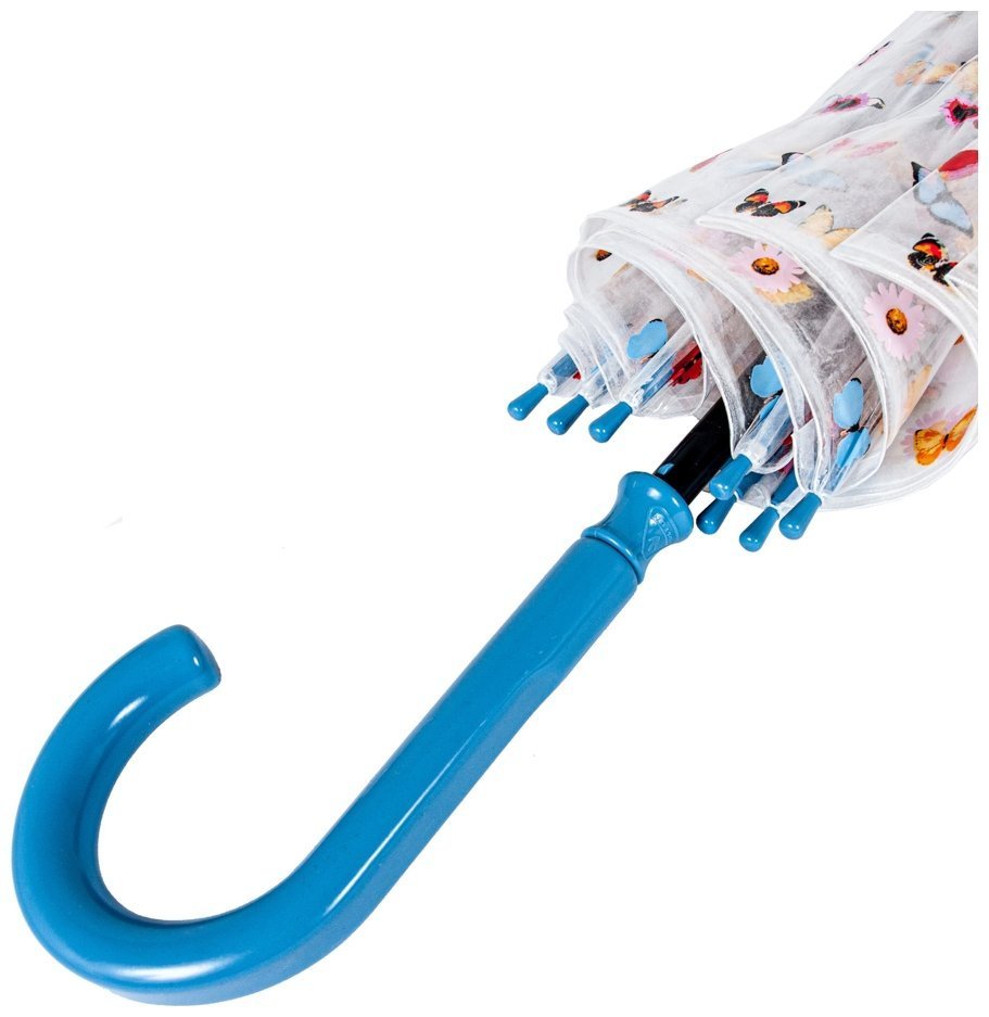 Зонт-трость женский Fulton Birdcage-2 L042 English Garden (механика, прозрачный с принтом цветков и бабочек) 93886 modnotak фото №5