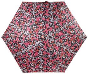 Женский мини-зонт Fulton L501 Tiny-2 Floral Cluster (механика, черный с цветочным принтом) 93986
