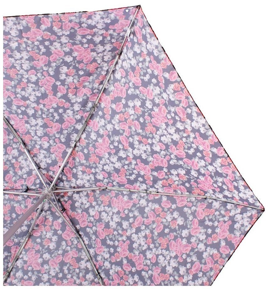 Женский мини-зонт Fulton L501 Tiny-2 Floral Cluster (механика, черный с цветочным принтом) 93986 modnotak фото №6