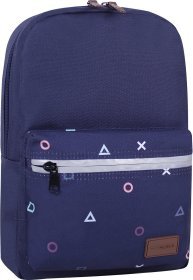 Текстильный рюкзак темно-синего цвета с декоративным принтом Bagland (54086)