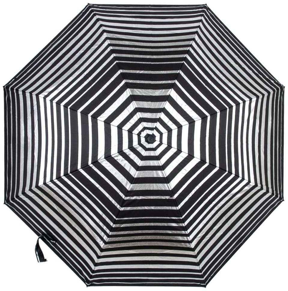 Зонт женский Fulton L354-041178 Minilite-2 Silver Stripes (Черный в серебряную полосу, механика) 94286 modnotak фото №5