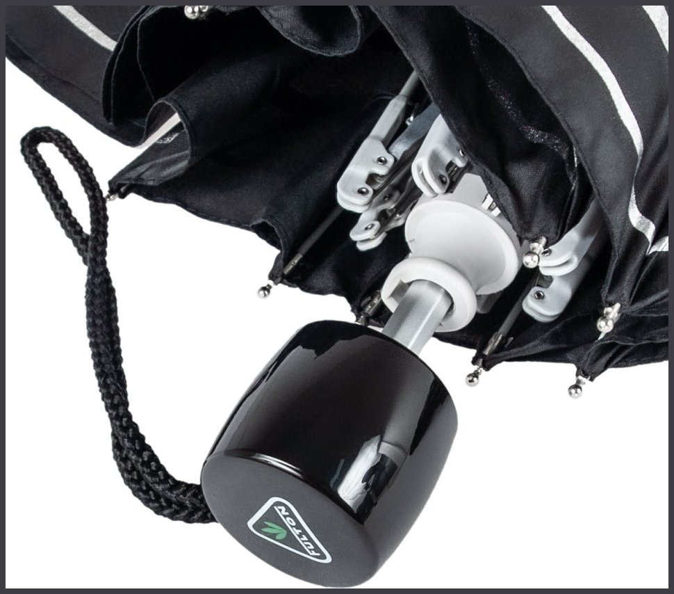 Зонт женский Fulton L354-041178 Minilite-2 Silver Stripes (Черный в серебряную полосу, механика) 94286 modnotak фото №8